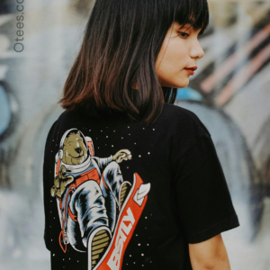 Black Half Sleeve Cotton Women's T-Shirt