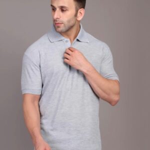 Grey Half Sleeve Men's Cotton T-Shirt