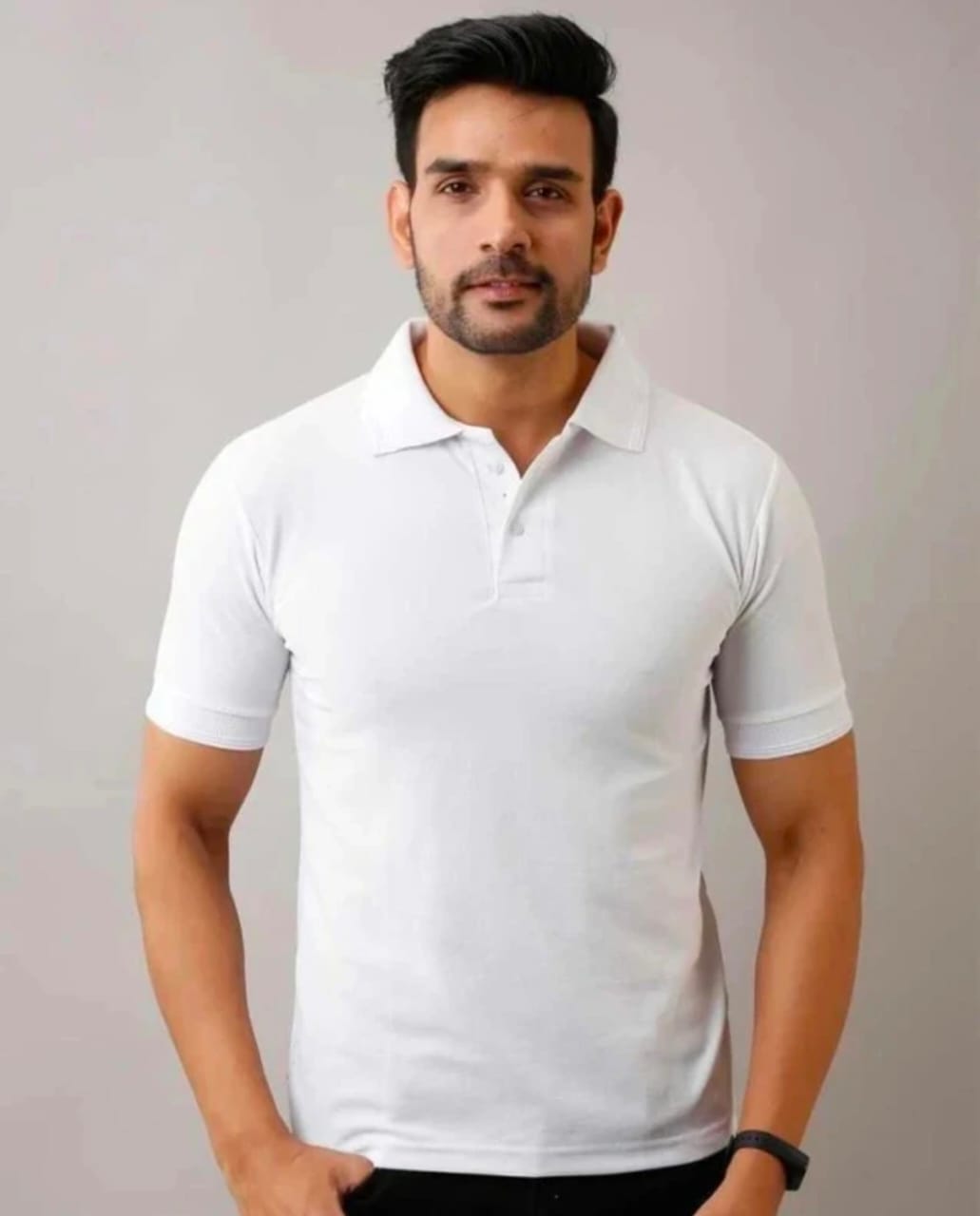 White Customized Half Sleeve Men's Cotton T-Shirt