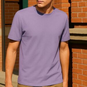 Pink Half Sleeve Men's Cotton T-Shirt