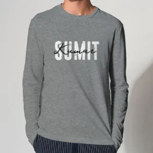 Signature Name Printed Men’s Full Sleeves Cotton T-Shirt