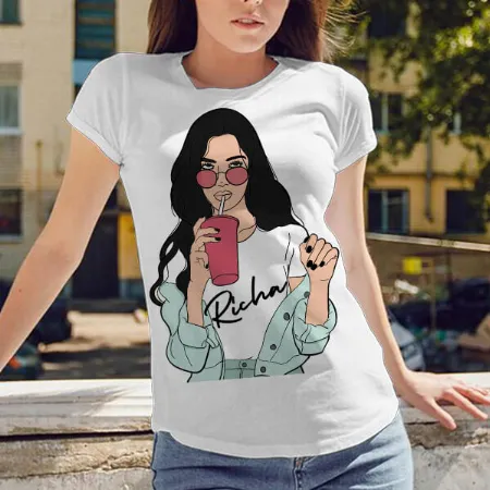 Cool Customized Printed Women’s Half Sleeves Cotton T-Shirt