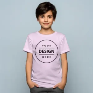 Soft Pink Half Sleeve Kid's Cotton T-Shirt