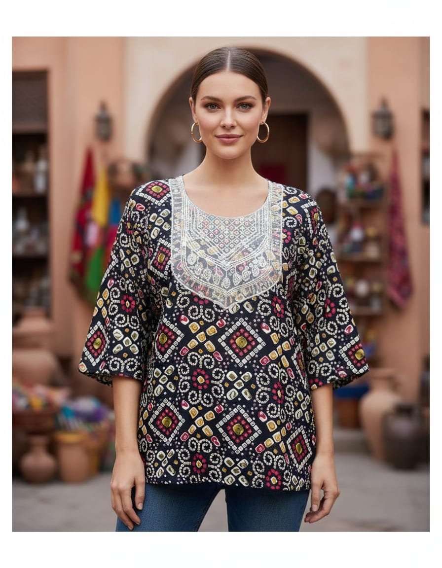 Women’s Printed Cotton Short Kurti